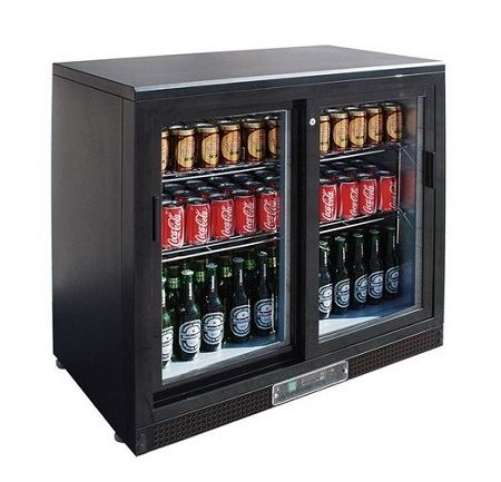 FED SC248SD Bar Cooler - 2 Door Sliding Black