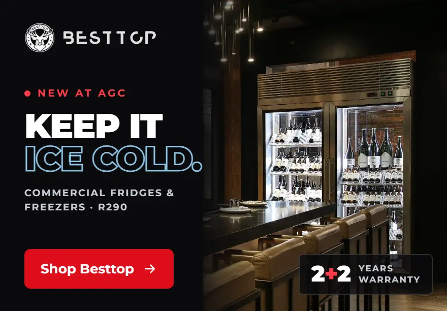 Besttop commercial refrigeration, new at AGC. Glass-door display fridges with R290 refrigerant and a 2+2 year warranty.