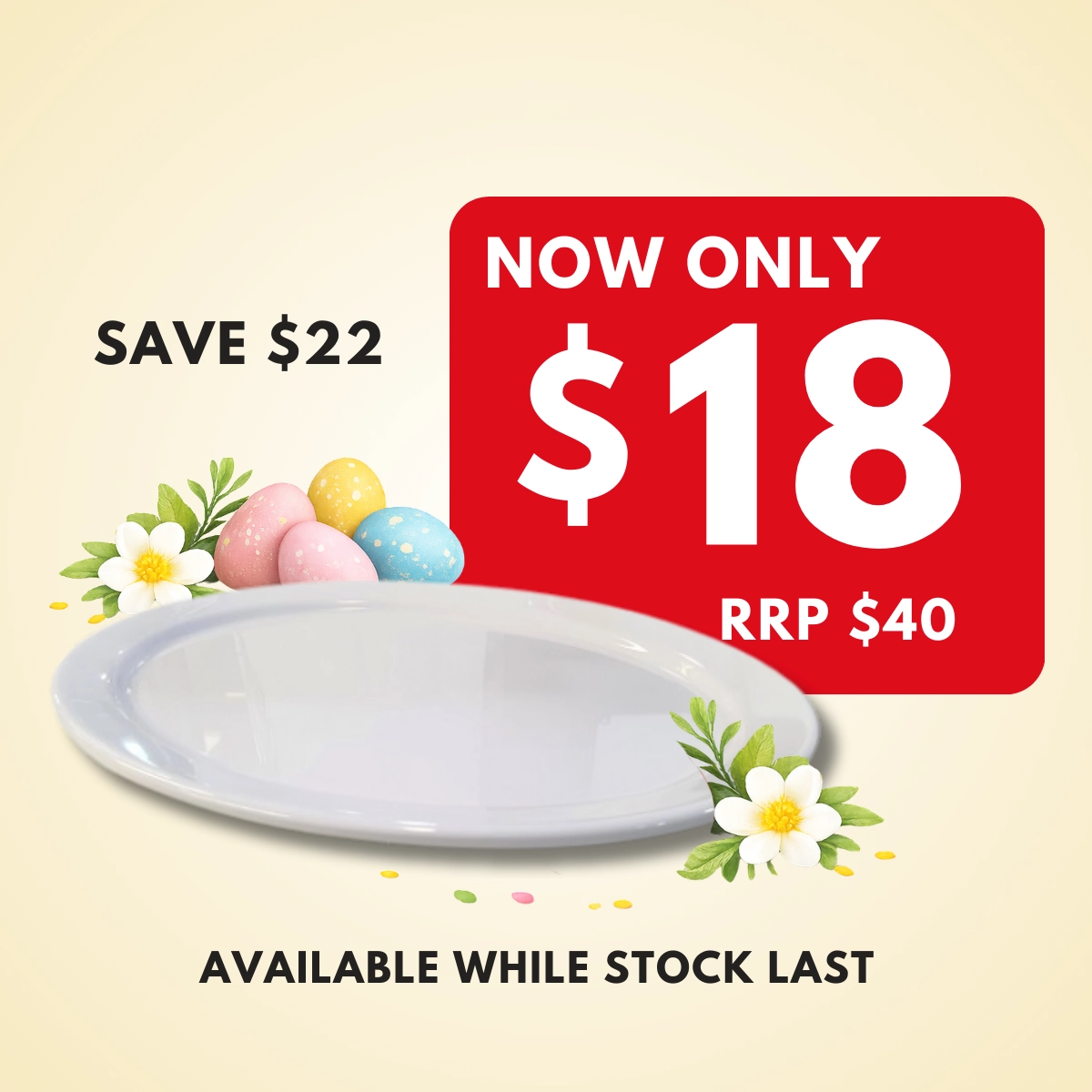 Melamine Oval Plate 380mm