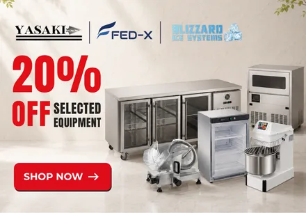 20% off selected Blizzard, FED-X and Yasaki commercial equipment