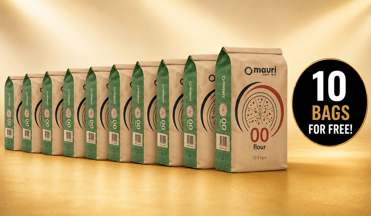 10 bags of Mauri 00 flour, 12.5kg each