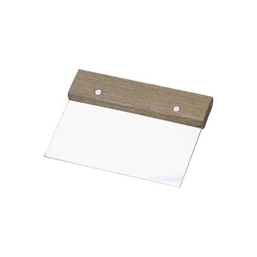 Chef Inox Dough Scraper - Stainless Steel 150x75mm Wood Handle - 03026
