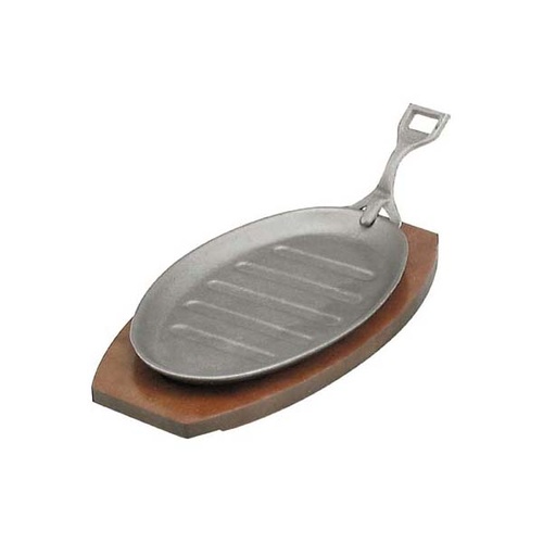 Chef Inox Steak Sizzler - Cast Iron 290x180mm Gray Finish with Handle - 04021