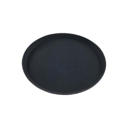 Chef Inox Round Tray  -  Fibreglass Non Slip 280mm Black - 04294