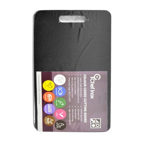 Chef Inox Cutting Board - Pp 300x450x12mm Black with Handle - 04320-BK