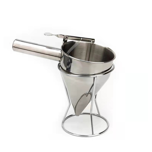 Stainless Steel Piston Funnel / Pancake Batter Dispenser with Stand - 043531