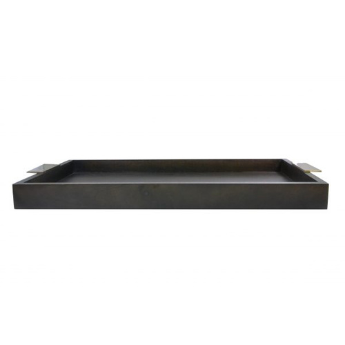 Chef Inox Room Service Tray Dark Mangowood/Aluminium Handle 620x400x50mm - 04505