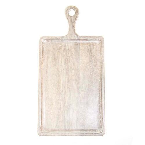 Chef Inox Mangowood Serving Board Rectangular with Handle 260x360x180mm White - 04830