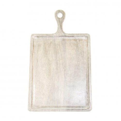 Chef Inox Mangowood Serving Board Rectangular with Handle 300x400x200mm White - 04832