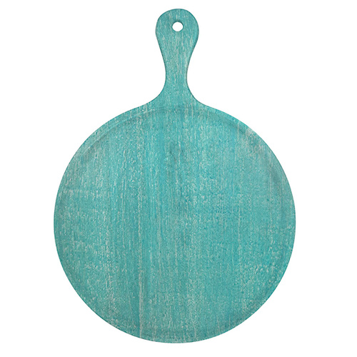 Chef Inox Mangowood Serving Board Round with Handle 570x780x35mm Aqua - 04837AQ