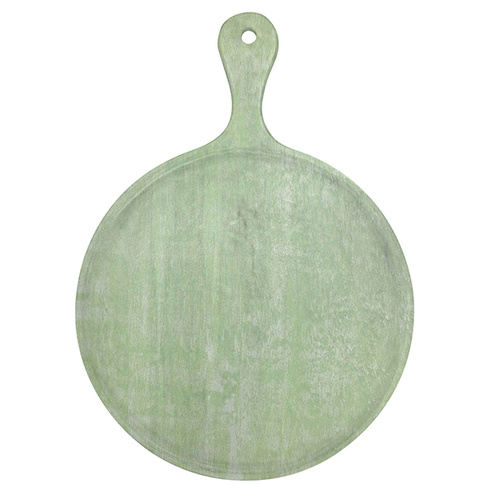 Chef Inox Mangowood Serving Board Round with Handle 570x780x35mm Green - 04837GN