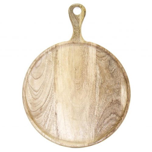 Chef Inox Mangowood Serving Board Round with Handle 300x400x15mm Natural - 04895