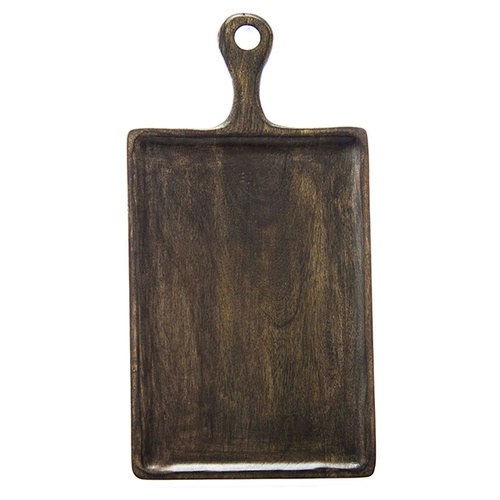 Chef Inox Mangowood Serving Board Rectangular with Handle 260x360x180mm Dark - 04963