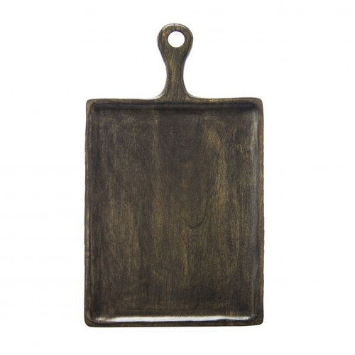Chef Inox Mangowood Serving Board Rectangular with Handle 300x400x200mm Dark - 04965
