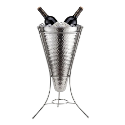 Chef Inox Serve Stainless Steel 2-Bottle Wine Cooler with Stand 210x720mm - 06894