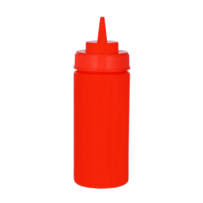 Chef Inox Squeeze Bottle  - Wide Mouth 480ml/16oz Red - 06972