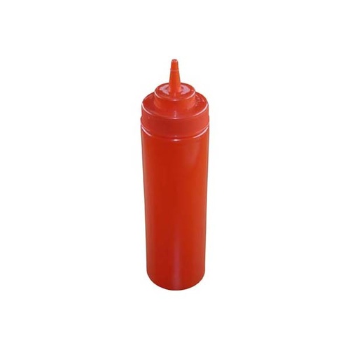 Chef Inox Squeeze Bottle  - Wide Mouth 720ml/24oz Red (Box of 12) - 06975