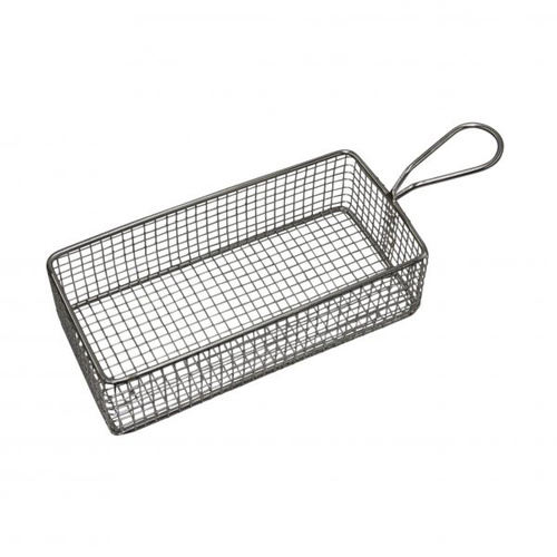Chef Inox Serving Basket Rectangular Wire Handle 220x100x35M - 07688