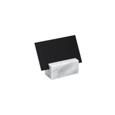 Chef Inox Serve White Marble Buffet Sign Holder 45x45x70mm - 08190