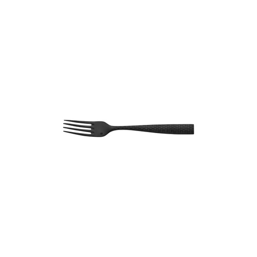 Fortessa Lucca Faceted Black Dessert Fork - 181mm (Box of 12) - 10652-BK