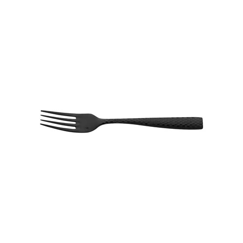 Fortessa Lucca Faceted Black Table Fork - 205mm (Box of 12) - 10660-BK