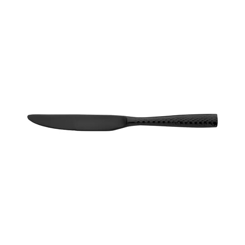 Fortessa Lucca Faceted Black Table Knife - 250mm (Box of 12) - 10672-BK