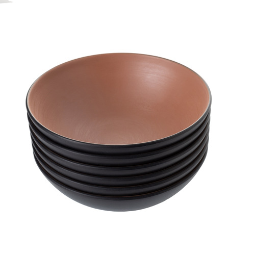 Coucou Melamine Soup Bowl 18.7cm - Brown & Black (Box of 6) - 11BS18BN