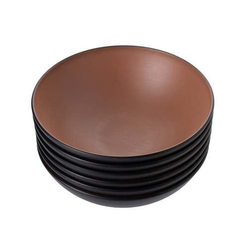 Coucou Melamine Serving Bowl 21.2cm - Brown & Black (Box of 6)  - 11BS21BN