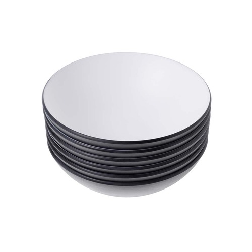 Coucou Melamine Serving Bowl 21.2cm - White & Black (Box of 6)  - 11BS21WB