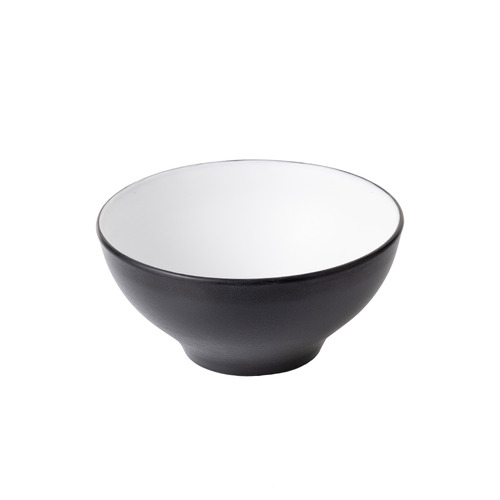 Coucou Melamine Dual Colour Round Bowl 15cm - White & Black - 11BW15WB