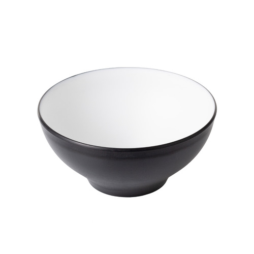 Coucou Melamine Dual Colour Round Bowl 16.5cm - White & Black - 11BW16WB
