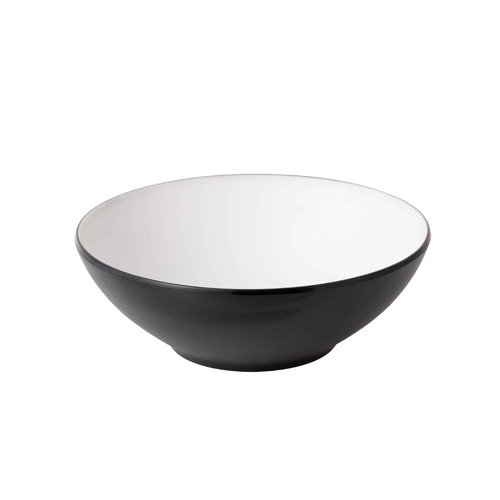 Coucou Melamine Dual Colour Round Bowl 18.7cm - White & Black - 11BW18WB