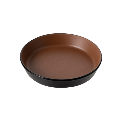 Coucou Melamine Flat Round Bowl 19.1x3.2cm - Brown & Black - 11BW19BB1