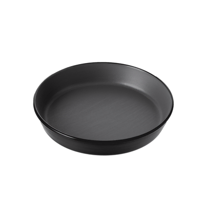 Coucou Melamine Flat Round Bowl 19.1x3.2cm - Grey & Black - 11BW19GB1