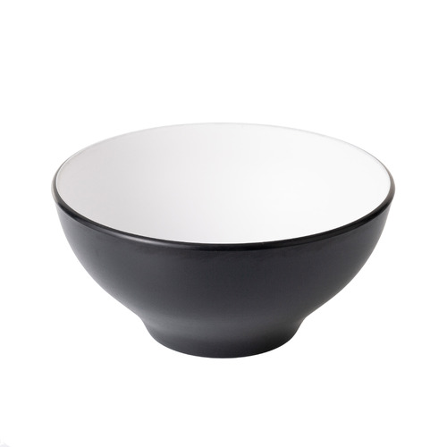 Coucou Melamine Dual Colour Round Bowl 19cm - White & Black - 11BW19WB