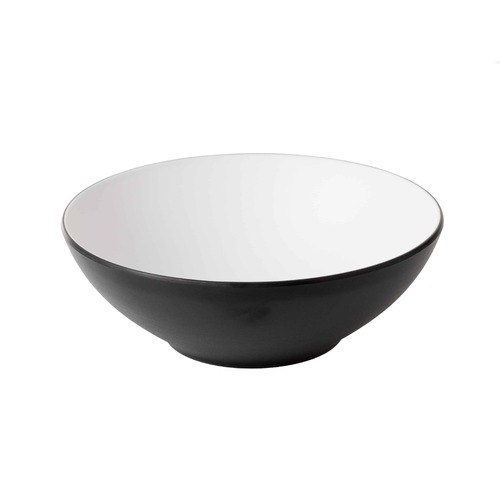 Coucou Melamine Dual Colour Round Bowl 21cm - White & Black - 11BW21WB
