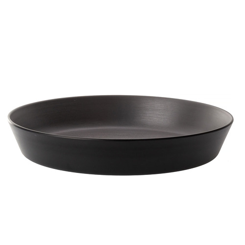 Coucou Melamine Dual Colour Flat Round Bowl 29cm - Grey & Black - 11BW29GB