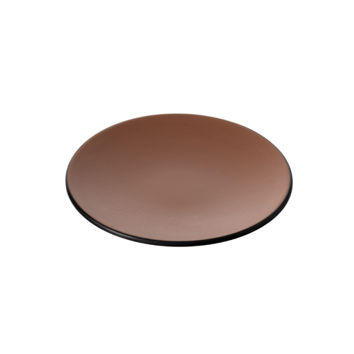 Coucou Melamine Round Plate 18x2cm - Brown & Black - 11PL18BB