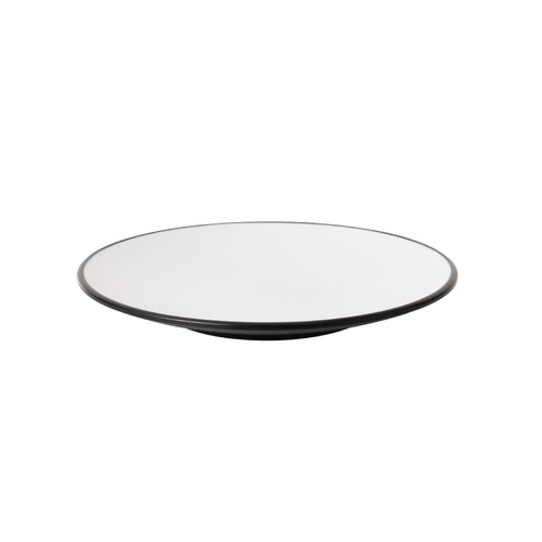 Coucou Melamine Dual Colour Round Plate 20.5cm - White & Black - 11PL20WB