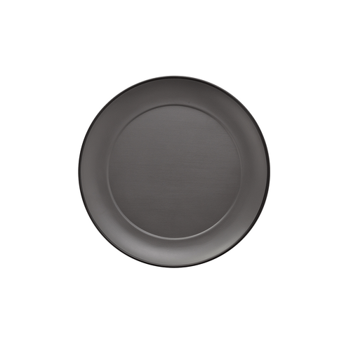 Coucou Melamine Round Plate 21cm - Grey & Black - 11PL21GB
