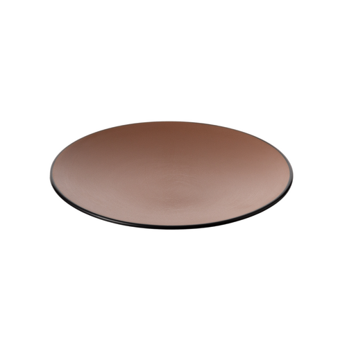 Coucou Melamine Round Plate 22.9x2.5cm - Brown & Black - 11PL23BB