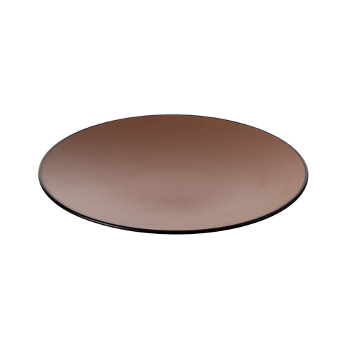 Coucou Melamine Round Plate 25.4x2.9cm - Brown & Black - 11PL25BB