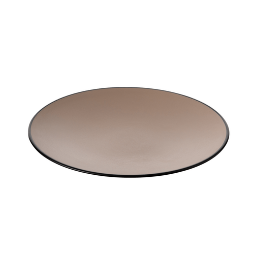 Coucou Melamine Round Plate 25.4x2.9cm - Beige & Black - 11PL25EB