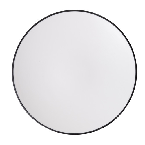 Coucou Melamine Round Plate 25.5cm - White & Black - 11PL25WB