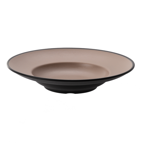 Coucou Melamine Round Deep Plate 26.5cm - Beige & Black - 11PL26EB1
