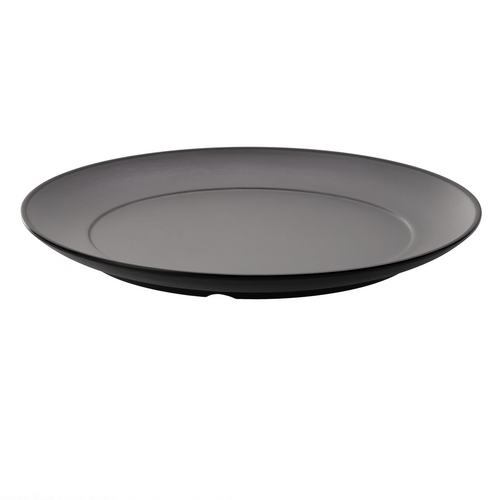 Coucou Melamine Round Plate 26cm - Grey & Black - 11PL26GB