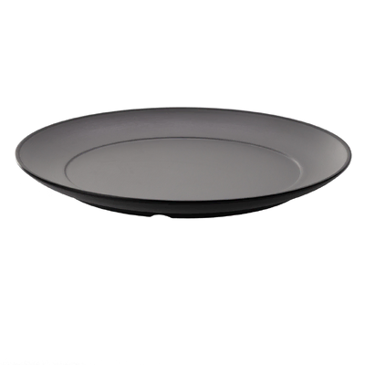 Coucou Melamine Round Plate 26cm - Grey & Black - 11PL26GB