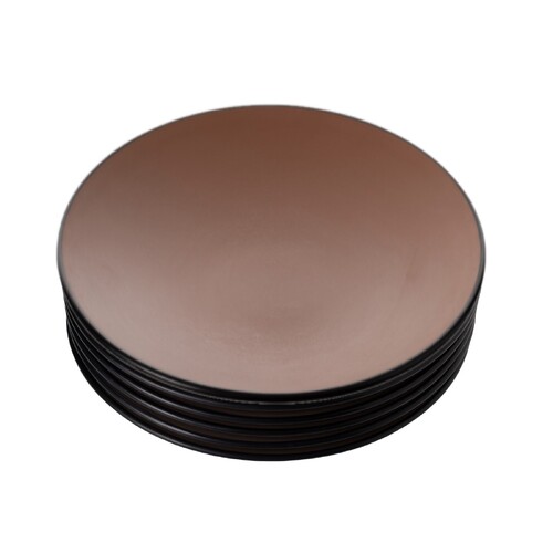 Coucou Melamine Dinner Plate 25.5cm - Brown & Black (Box of 6) - 11PS25BN
