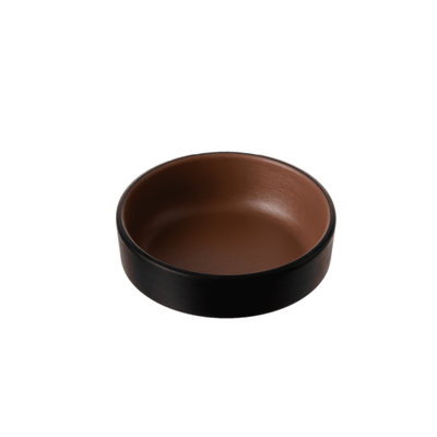 Coucou Melamine Small Round Dish 12.7x4.4cm - Brown & Black - 11SD12BB