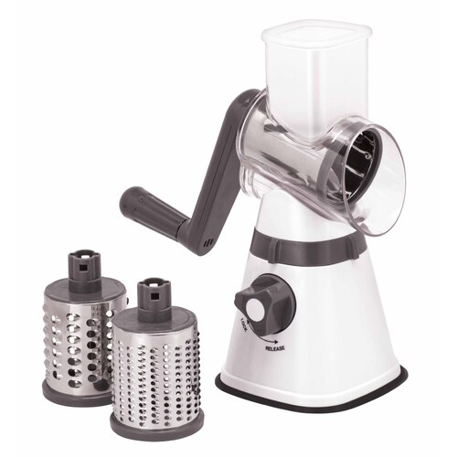 Avanti Table Top Drum Grater With 3 Blades Grey/White - 12904